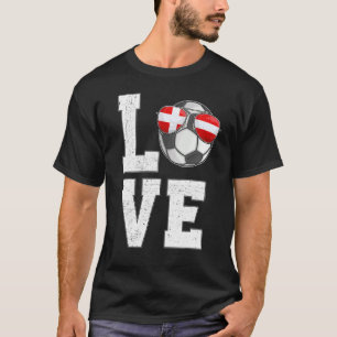 Denemarken Voetbal Liefde Deen Fan Vlag T-shirt
