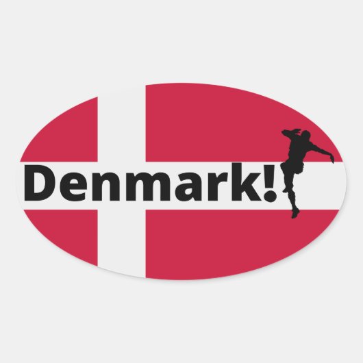 Denemarken voetbal ovale sticker (Voorkant)