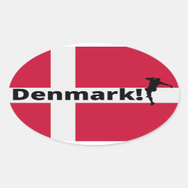 Denemarken voetbal ovale sticker