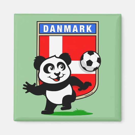 Denemarken Voetbal Panda Magneet (Voorkant)