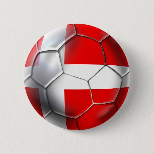 Denemarken Voetbal Ronde Button 5,7 Cm (Voorkant)