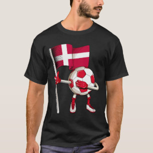 Denemarken Voetbalshirt Deense Vlag Voetbal Dab Gr T-shirt
