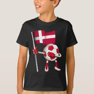 Denemarken Voetbalshirt Deense Vlag Voetbal Dab Gr T-shirt