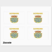 DENEMARKEN Wapen Rechthoekige Sticker (Vel)