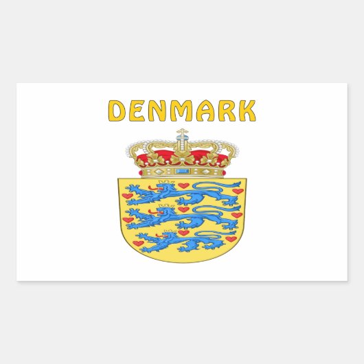 DENEMARKEN Wapen Rechthoekige Sticker (Voorkant)