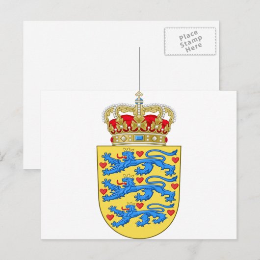 denemarken wapenschild briefkaart (Voorkant / Achterkant)