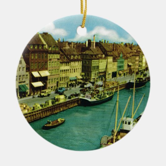  Denemarken, waterfront Kopenhagen Keramisch Ornament (Voorkant)