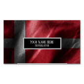 Denemarken zijden vlag magnetisch visitekaartje (Voorkant)