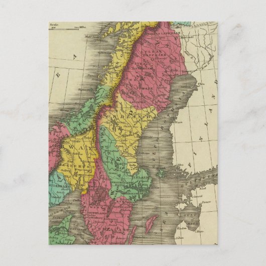 Denemarken, Zweden en Noorwegen Briefkaart (Voorkant)