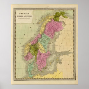 Denemarken, Zweden en Noorwegen Poster