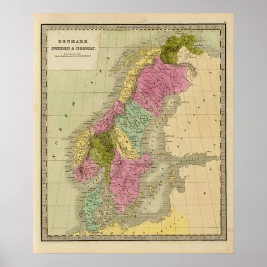 Denemarken, Zweden en Noorwegen Poster (Voorkant)