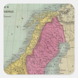 Denemarken Zweden en Noorwegen Vierkante Sticker