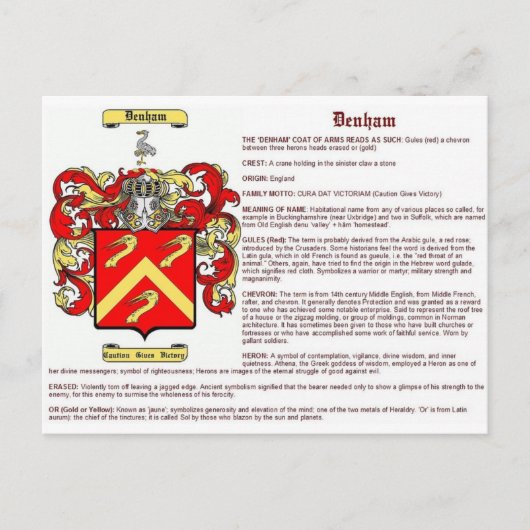 Denham (betekenis) briefkaart (Voorkant)
