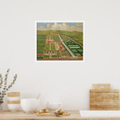 Denham Place, Buckinghamshire, c.1695 (olie op can Poster (Keuken)