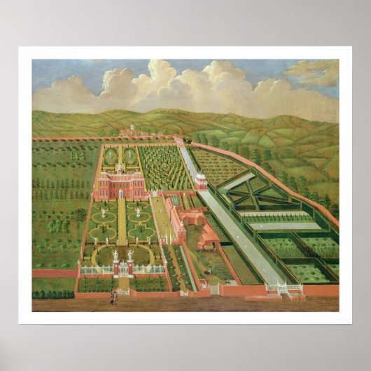 Denham Place, Buckinghamshire, c.1695 (olie op can Poster (Voorkant)