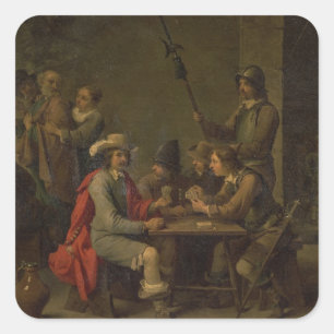 Denial of St. Peter, 1646 (olie op canvas) Vierkante Sticker