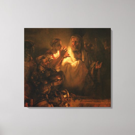 Denial of St. Peter, 1660 (olie op canvas) Canvas Afdruk (Voorkant)