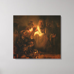 Denial of St. Peter, 1660 (olie op canvas) Canvas Afdruk