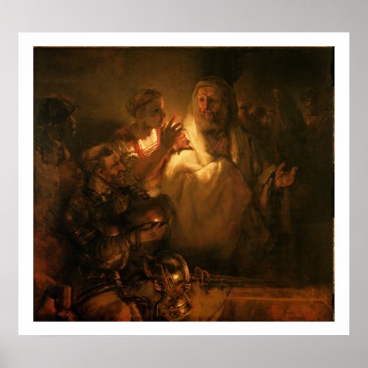 Denial of St. Peter, 1660 (olie op canvas) Poster (Voorkant)