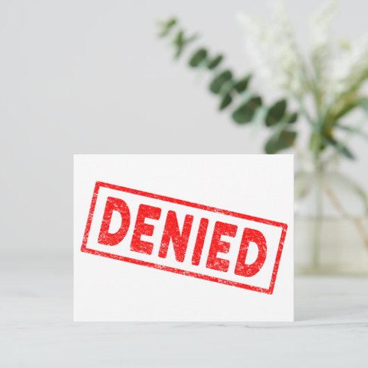 Denied Red Rubber Stamp Briefkaart (Staand voorkant)
