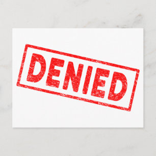 Denied Red Rubber Stamp Briefkaart