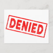 Denied Red Rubber Stamp Briefkaart (Voorkant)