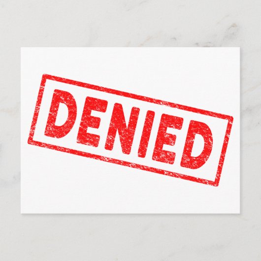 Denied Red Rubber Stamp Briefkaart (Voorkant)