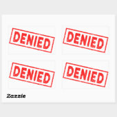 Denied Red Rubber Stamp Rechthoekige Sticker (Vel)