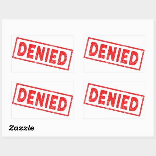Denied Red Rubber Stamp Rechthoekige Sticker (Vel)