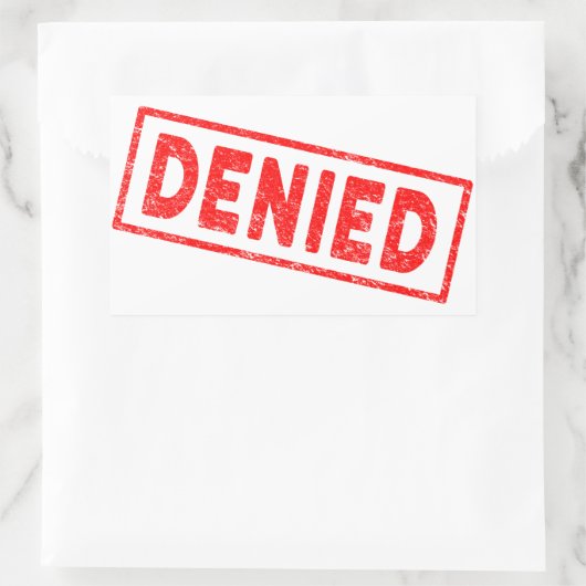 Denied Red Rubber Stamp Rechthoekige Sticker (Tas)