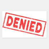 Denied Red Rubber Stamp Rechthoekige Sticker (Voorkant)