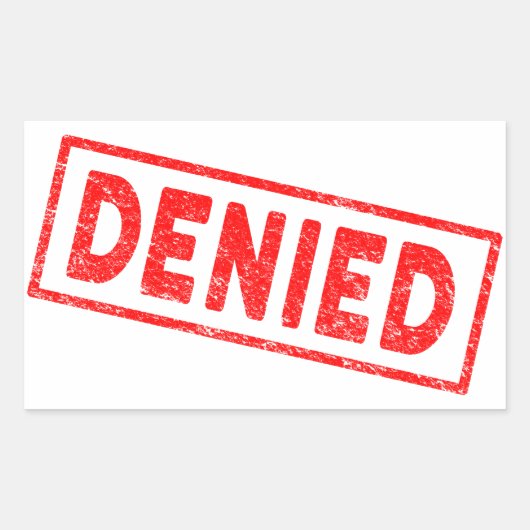 Denied Red Rubber Stamp Rechthoekige Sticker (Voorkant)