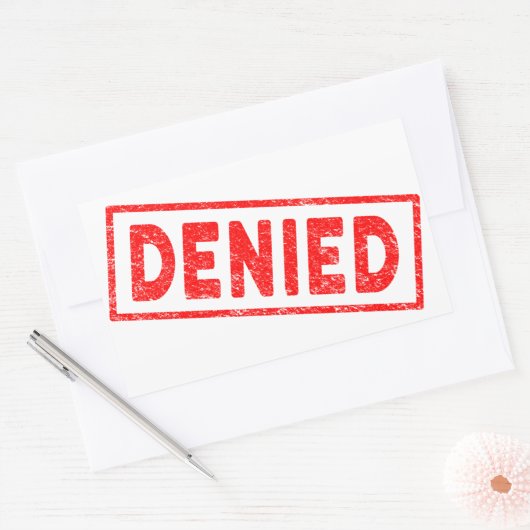 Denied Red Rubber Stamp Rechthoekige Sticker (Envelop)