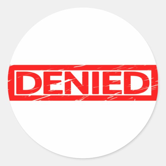 Denied Stamp Ronde Sticker (Voorkant)