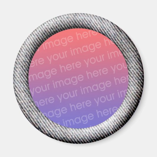 Denim (3d effect lijst grens) Sjabloon Magneet (Voorkant)