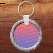 Denim (3d effect lijst grens) Sjabloon Sleutelhanger (Voorkant)