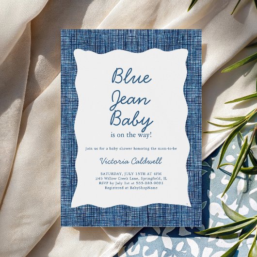 Denim A Blue Jean Baby Shower Kaart
