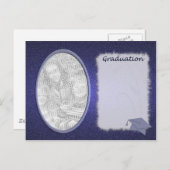 Denim Afstuderen Fotoaankondiging Aankondigingskaart (Voorkant / Achterkant)