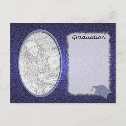 Denim Afstuderen Fotoaankondiging Aankondigingskaart (Voorkant)