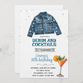 Denim and Cocktails party invitation Kaart (Voorkant / Achterkant)
