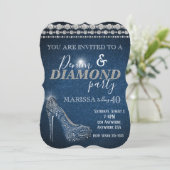 Denim and Diamond Birthday Party, elegant, hakken Kaart (Staand voorkant)