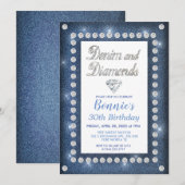 Denim and Diamonds Birthday Invitation Kaart (Voorkant / Achterkant)