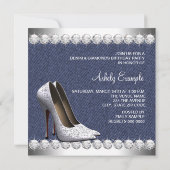 Denim and Diamonds Birthday Party Invitations Kaart (Achterkant)