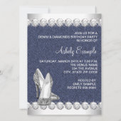 Denim and Diamonds Birthday Party Invitations Kaart (Achterkant)