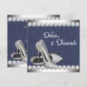 Denim and Diamonds Birthday Party Invitations Kaart (Voorkant / Achterkant)