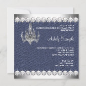 Denim and Diamonds Birthday Party Invitations Kaart (Achterkant)