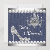 Denim and Diamonds Birthday Party Invitations Kaart (Voorkant)