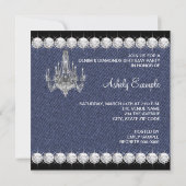 Denim and Diamonds Birthday Party Invitations Kaart (Achterkant)