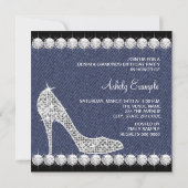 Denim and Diamonds Birthday Party Invitations Kaart (Achterkant)