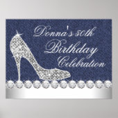 Denim and Diamonds Birthday Party Poster (Voorkant)